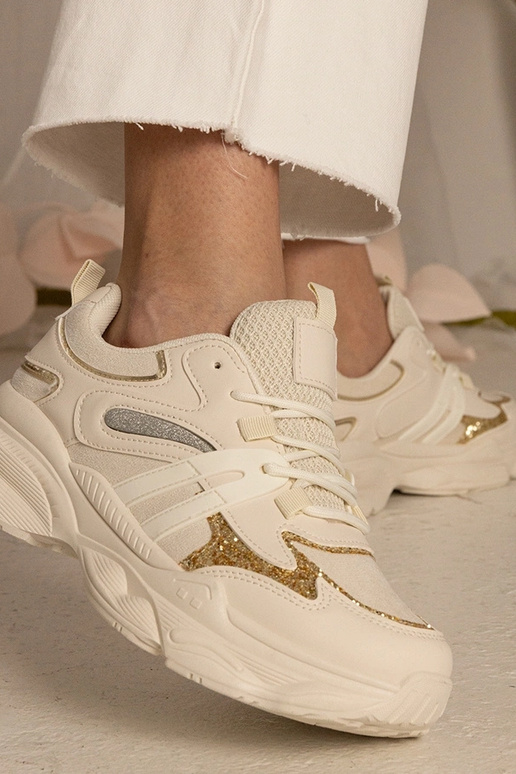 Beige Damen-Sneakers sportlich mit... Beige Damen-Sneakers sportlich mit...
