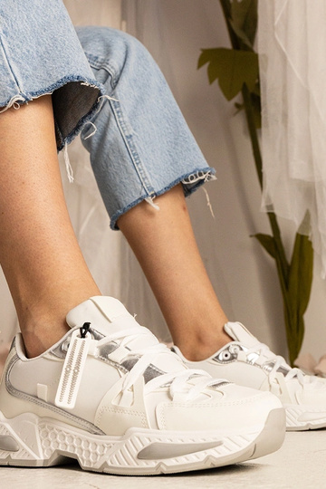 Weiße Damen-Sneakers mit...