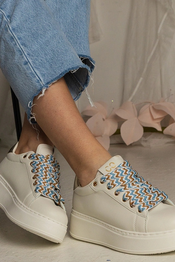 Beige dames sneakers met...