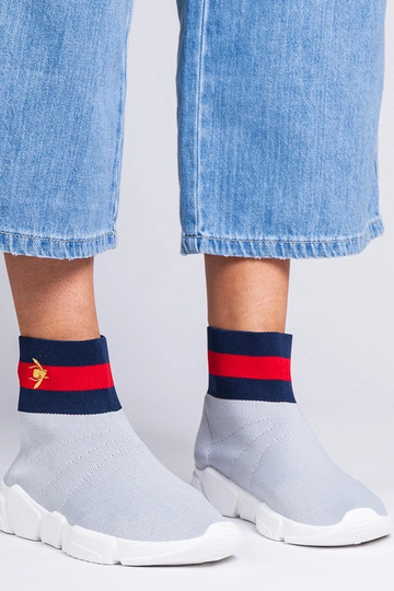 Grijze dames sneakers met...