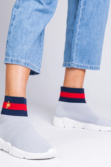 Grijze dames sneakers met... 2