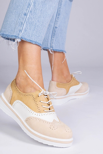 Beige klassische Oxfords,...