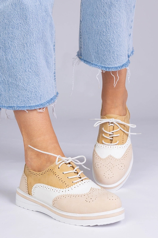 Beige klassische Oxfords, „Toddi"