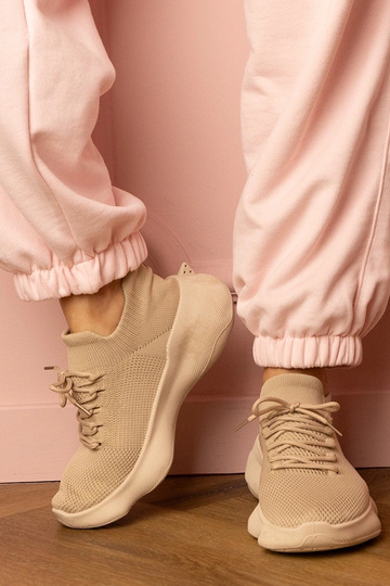 Beige Damen-Sneaker mit... 2