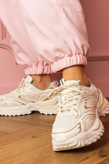 Beige Damen-Sneaker auf dicker Plattform Lirana