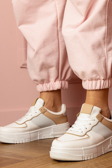 Wit-beige dames sneakers op...