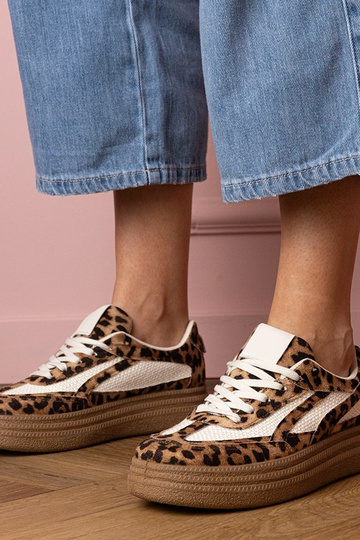 Dierenprint dames sneakers op een dikke platform Kamela 2