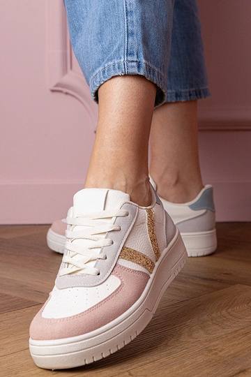 Blona chaussures de sport multicolores avec ornements en paillettes