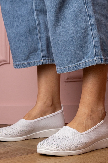 Sandales sportives blanches pour femmes avec cristaux Luizet
