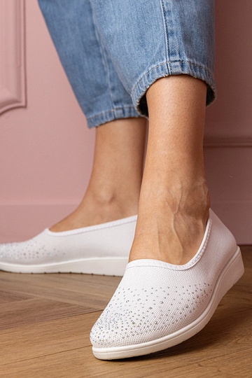 Sandales sportives blanches pour femmes avec cristaux Luizet 2