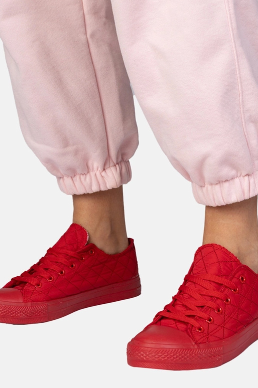 Rode klassieke gestikte instappers,...