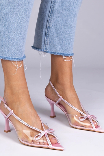 Roze doorzichtige sandalen...