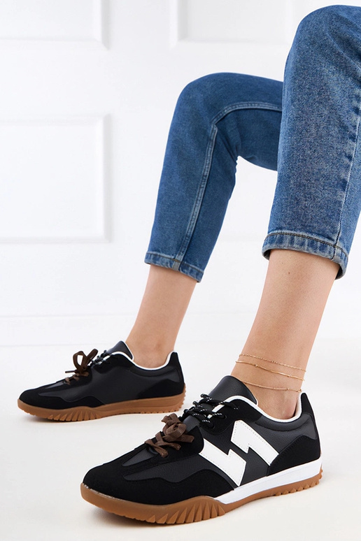 Zwarte sportschoenen met kleurrijke...