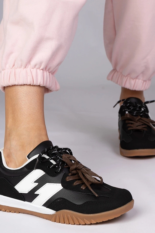 Zwarte sportschoenen met kleurrijke...