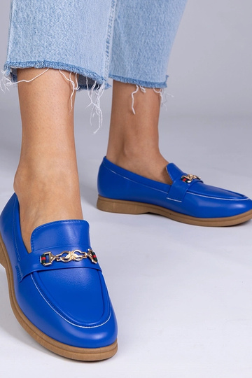 Blaue Mokassins mit...