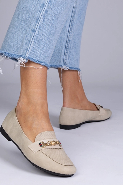 Mocassins mats couleur sable avec...