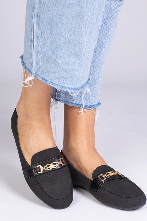 Mocassins noirs en suède synthétique...