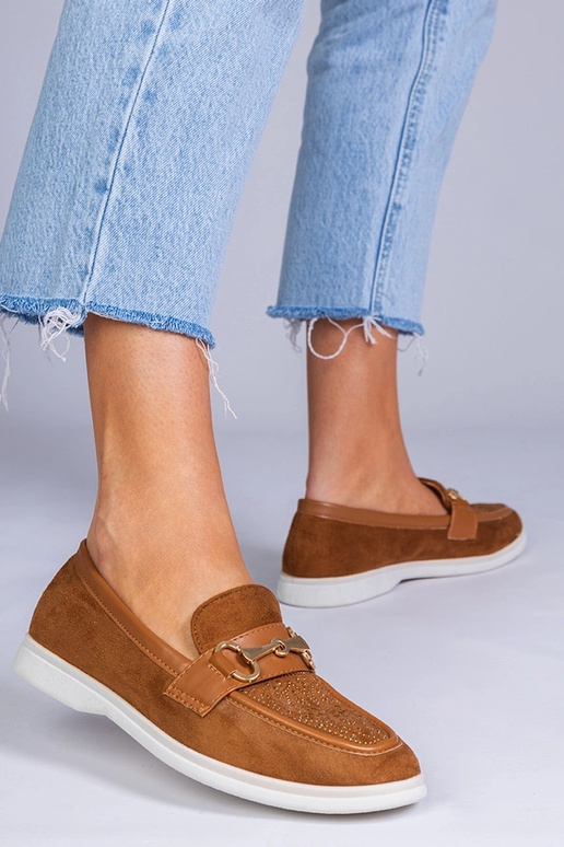 Mocassins bruns en simili cuir avec...
