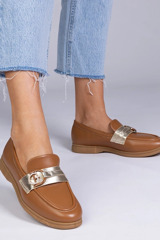 Mocassins marron en éco-cuir avec...