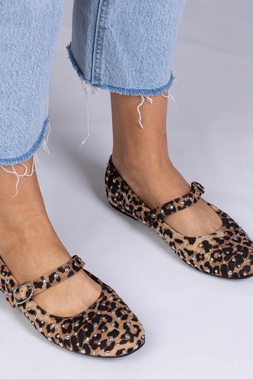 Panter-Muster Ballerinas mit Nieten...