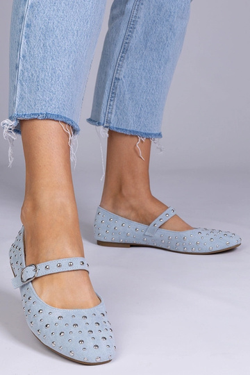 Blaue Ballerinas mit Nieten...