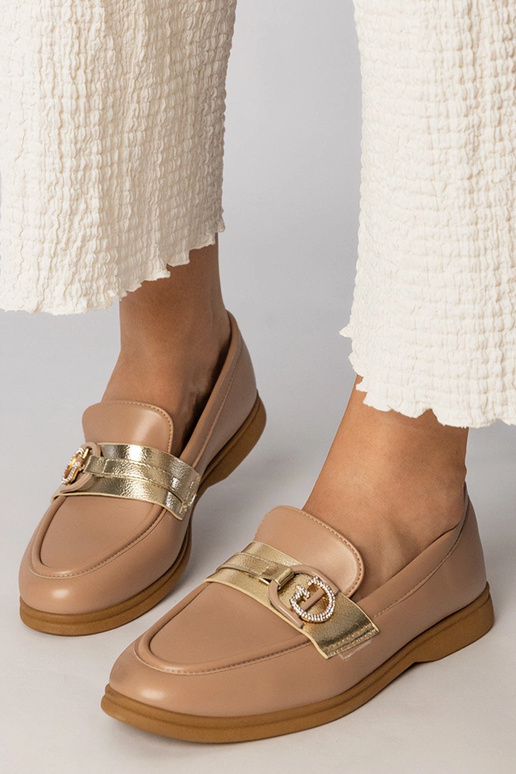 Mocassins crémeux en simili cuir avec...