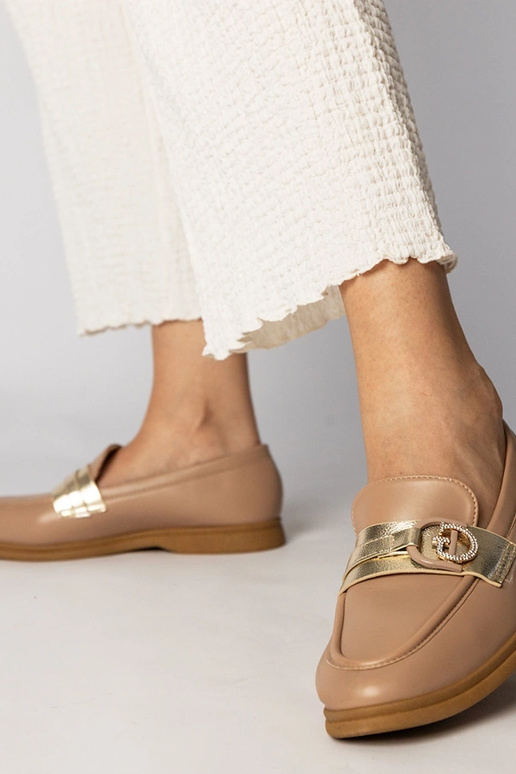 Mocassins crémeux en simili cuir avec...