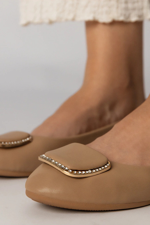 Braune Damen Ballerinas mit...