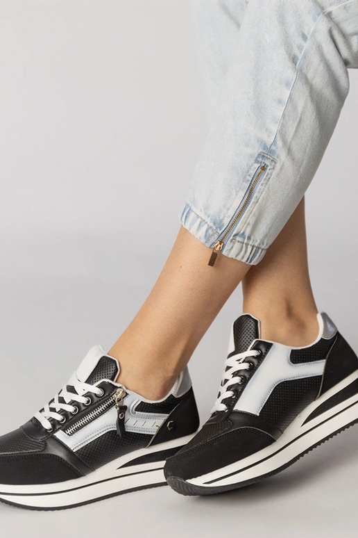 Zwarte sportschoenen met rits, „Syvilla"