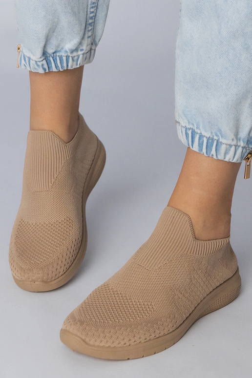 Baskets de sport couleur sable avec...