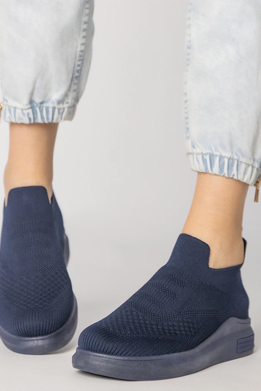 Dunkelblaue Slip-On-Schuhe, „Merinsa"