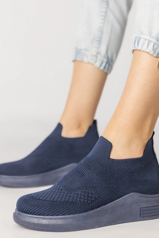 Dunkelblaue Slip-On-Schuhe, „Merinsa"