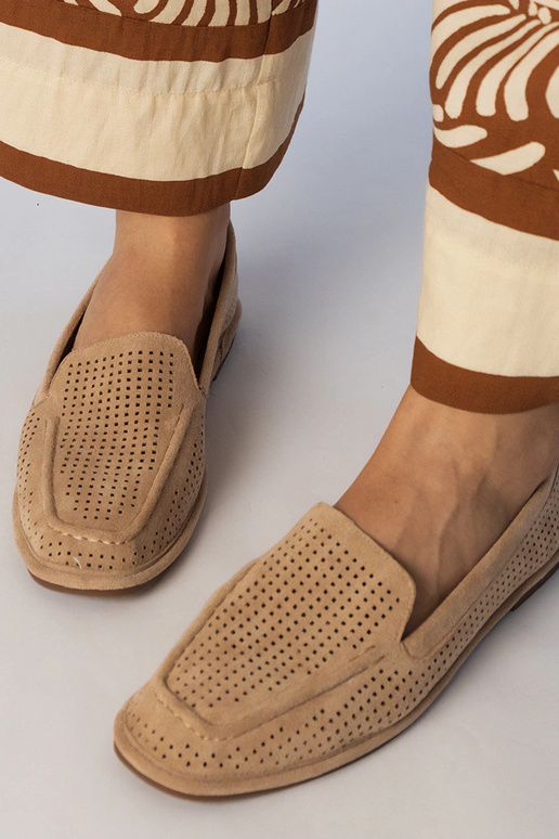 Mocassins ajourés couleur sable en...