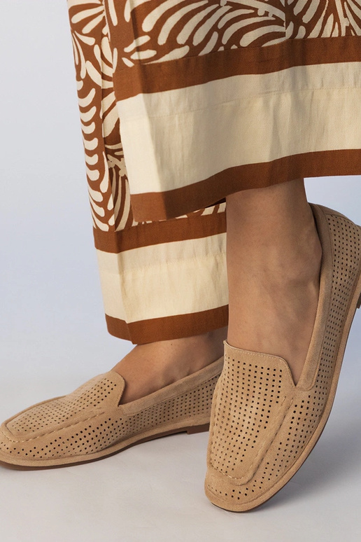 Mocassins ajourés couleur sable en...
