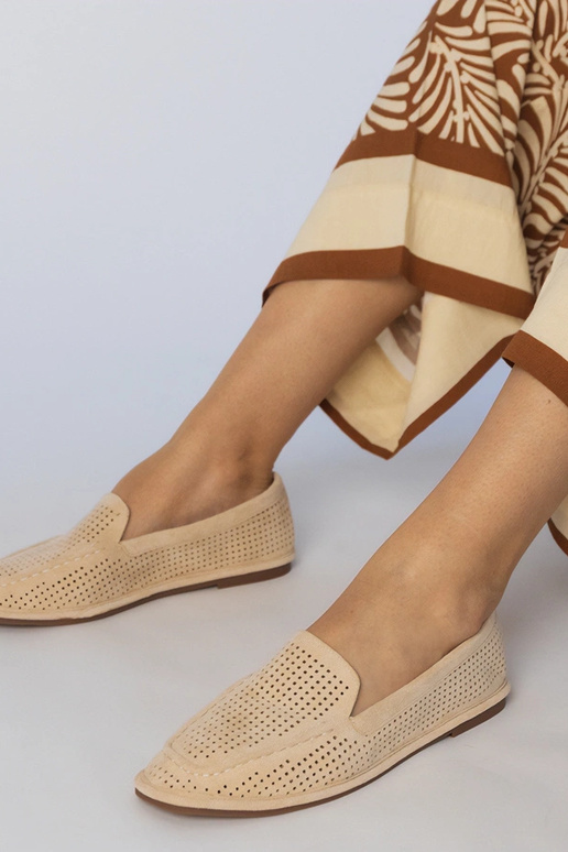 Mocassins ajourés couleur caramel en...