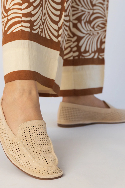 Mocassins ajourés couleur caramel en...