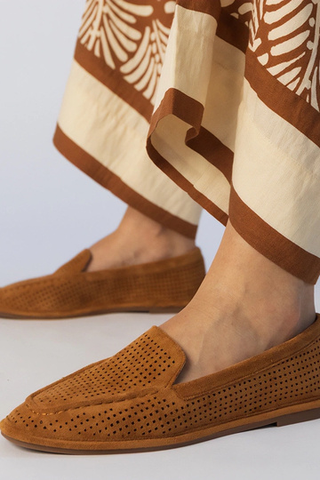 Mocassins ajourés noirs en...