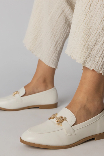 Witte mocassins met...