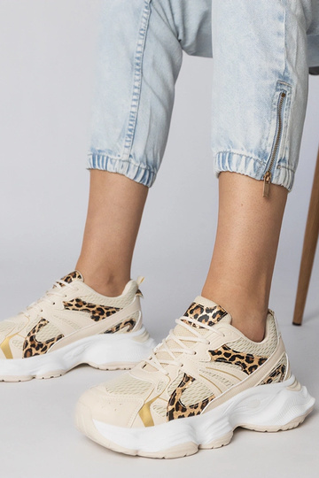 Panther-Print Sportschuhe mit massiver Sohle, „Klarris"