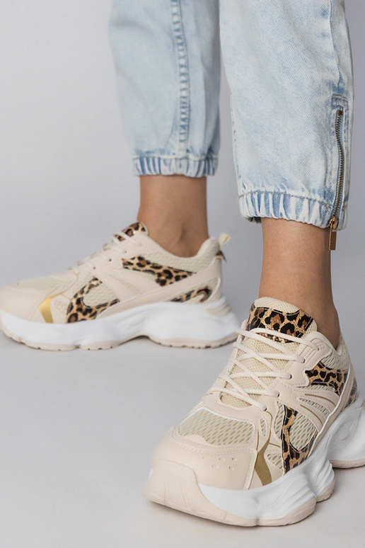 Panther-Print Sportschuhe mit...