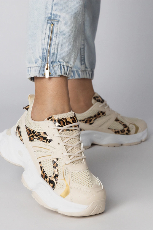 Panther-Print Sportschuhe mit...