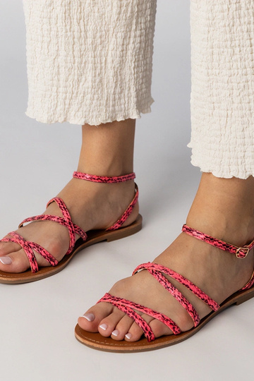 Rosa Sandalen mit flachem... 2