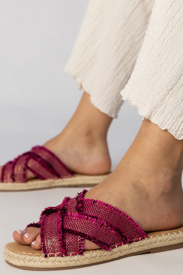 Roze espadrilles slippers, „Berunda"