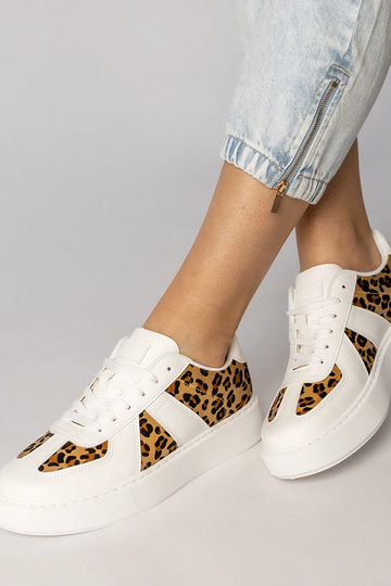 Witte dames sportschoenen met panterprint, „Toris" 2
