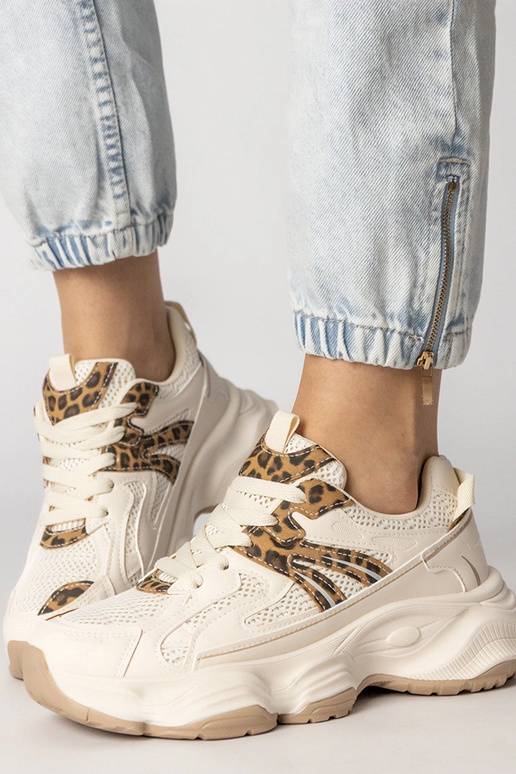 Beige Damen Sneakers mit...