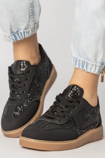 Zwarte dames sportschoenen met glitter, „Likana" 2