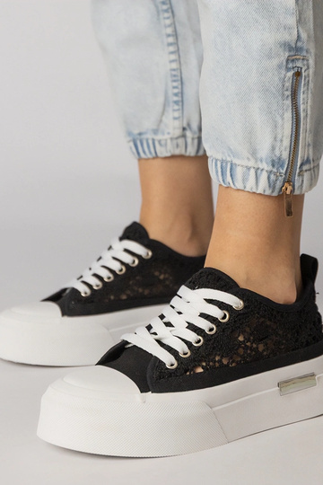 Baskets de sport noires à mailles pour femmes, « Runna » 2