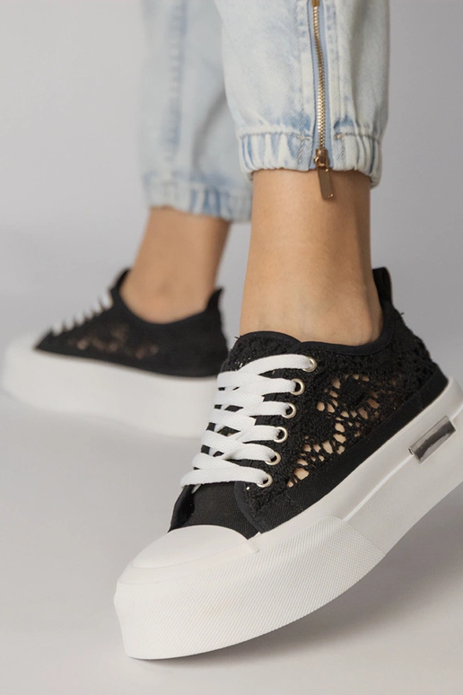 Schwarze luftige Damensportschuhe,...