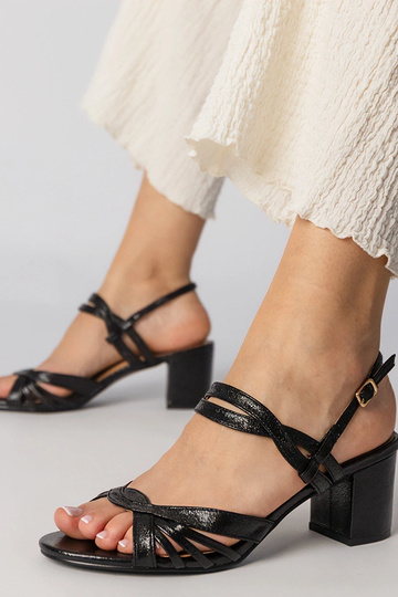 Zwarte dames sandalen met...