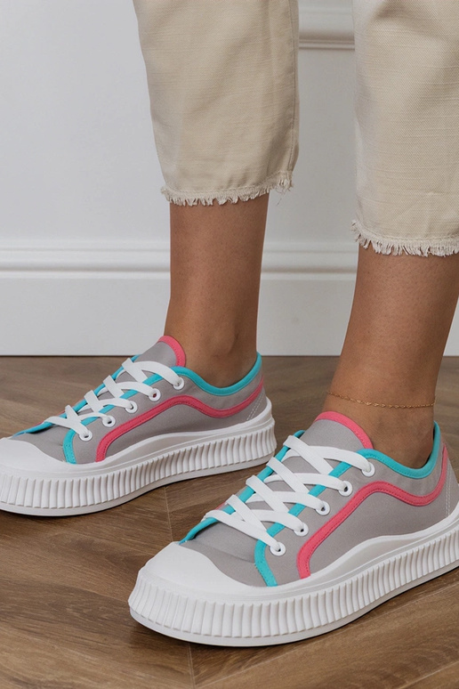 Graue Damenplattformschuhe, „Salis"